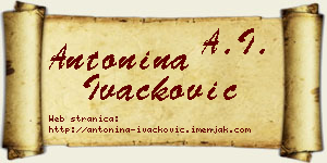 Antonina Ivačković vizit kartica